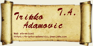 Tripko Adamović vizit kartica